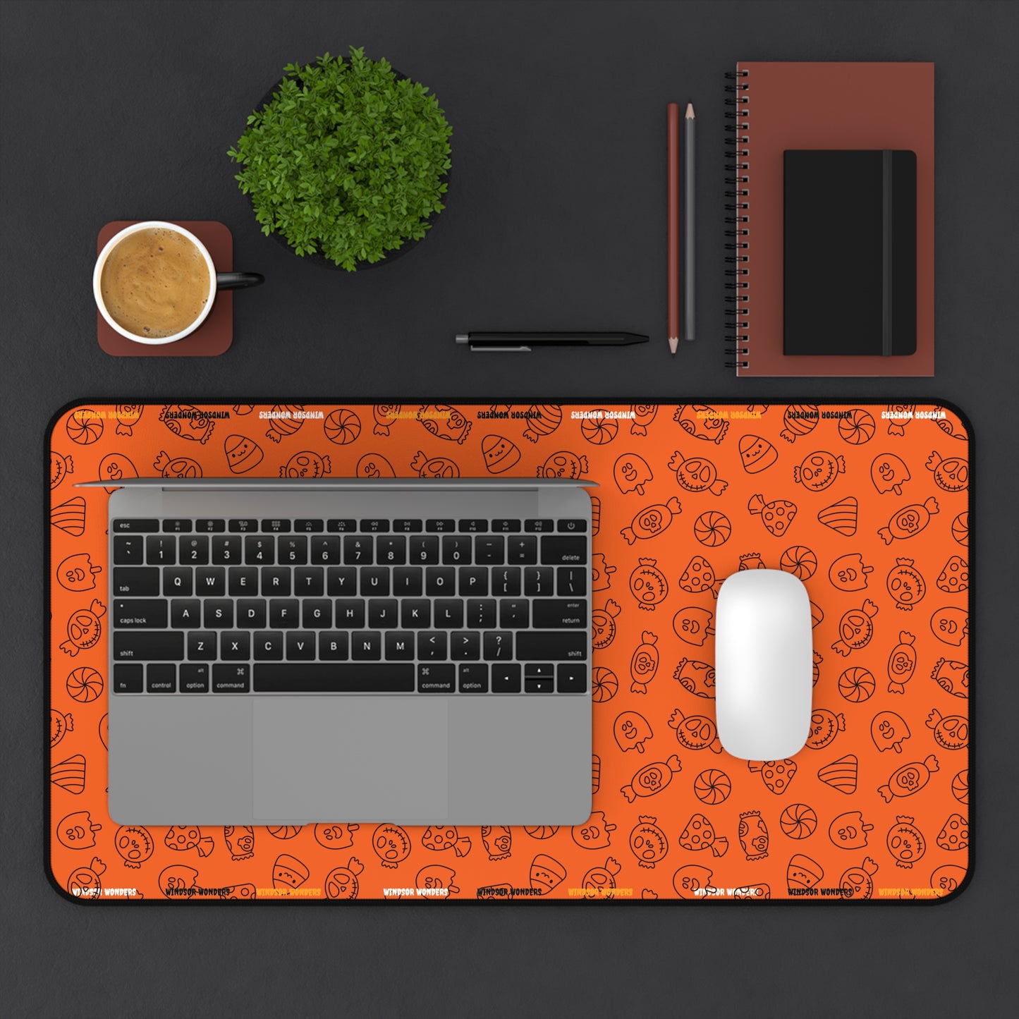 Windsor Wonders Orange Halloween Candy Desk Mat