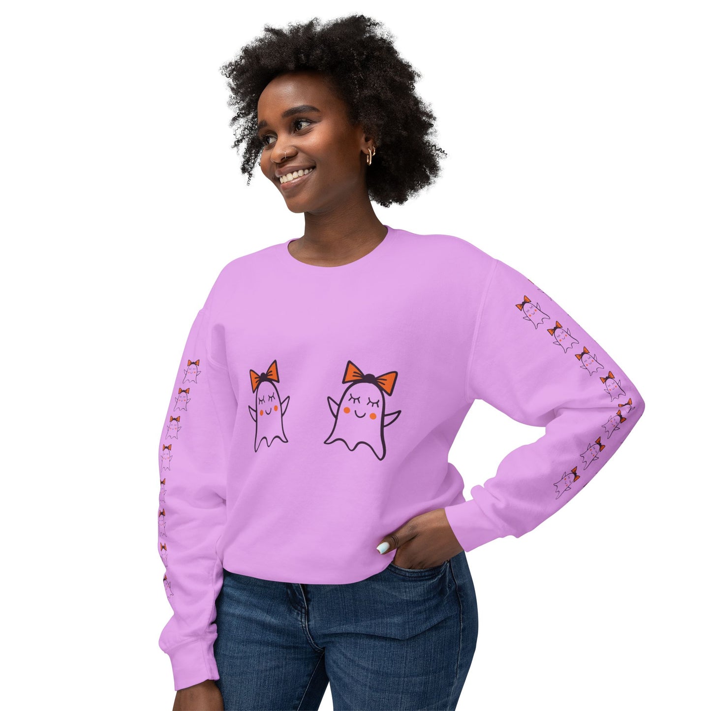 Cute Ghosts Unisex Lightweight Crewneck Sweatshirt