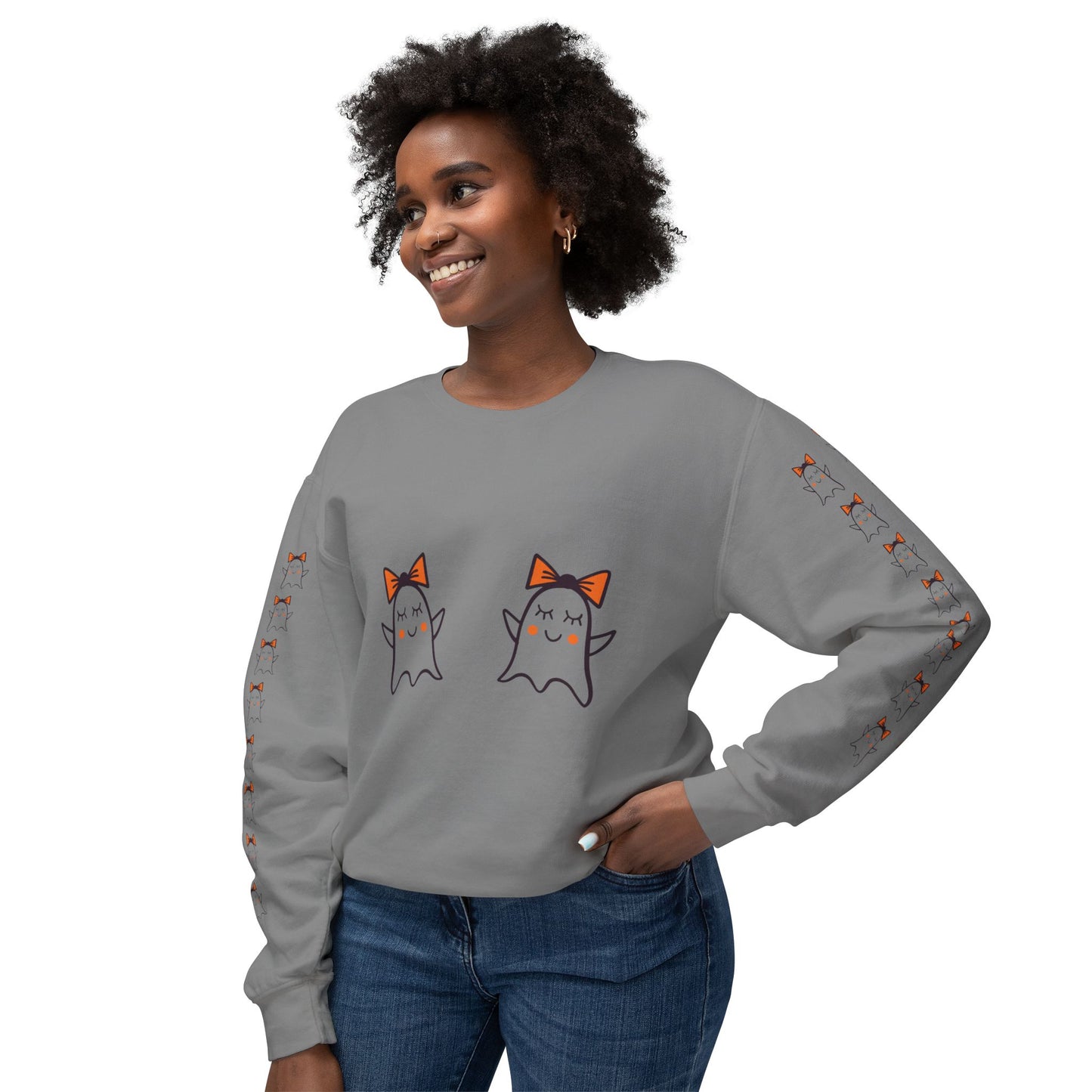 Cute Ghosts Unisex Lightweight Crewneck Sweatshirt