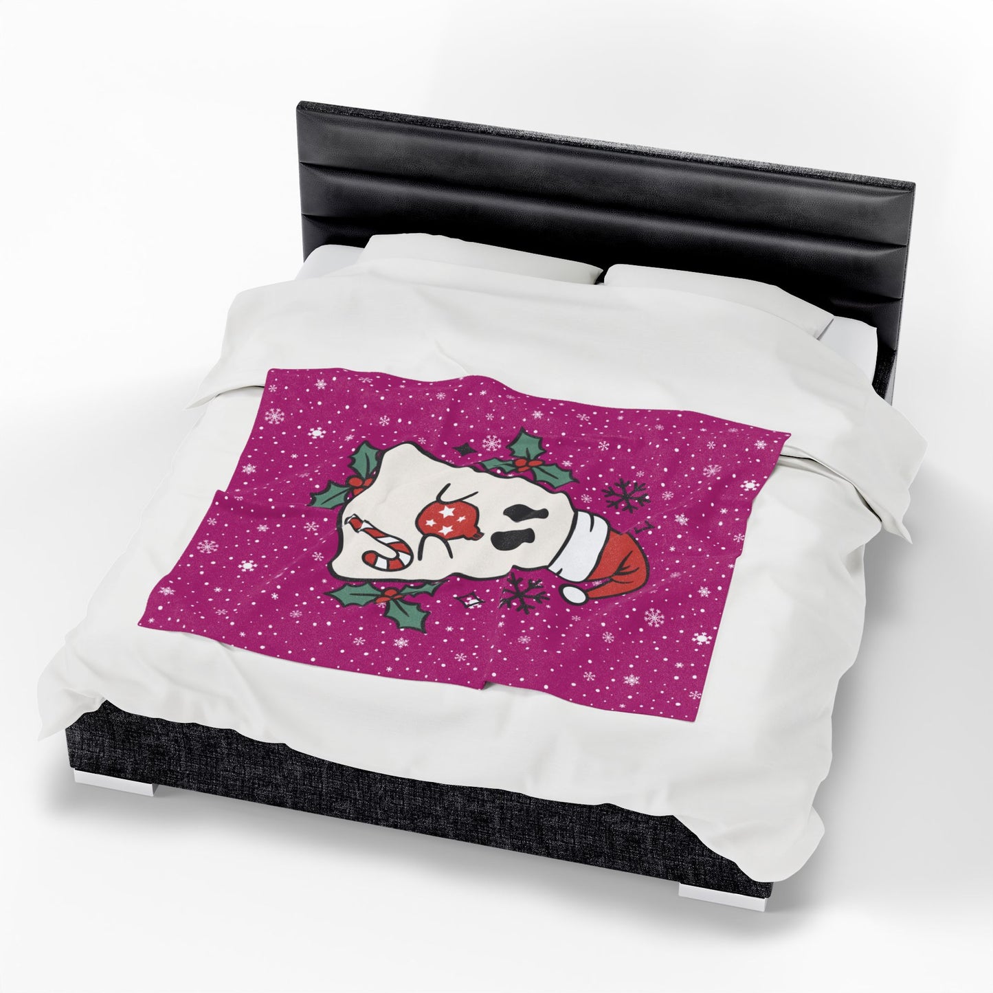 Big Festive Spirits Pink Velveteen Plush Blanket