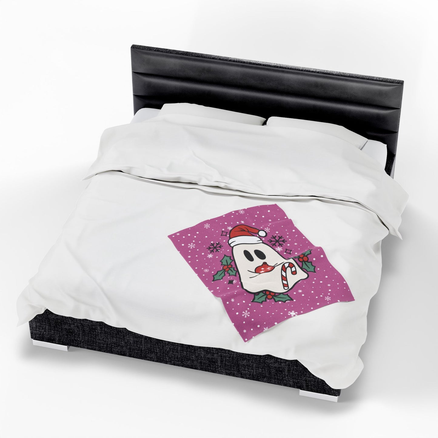 Big Festive Spirits Light Pink Velveteen Plush Blanket