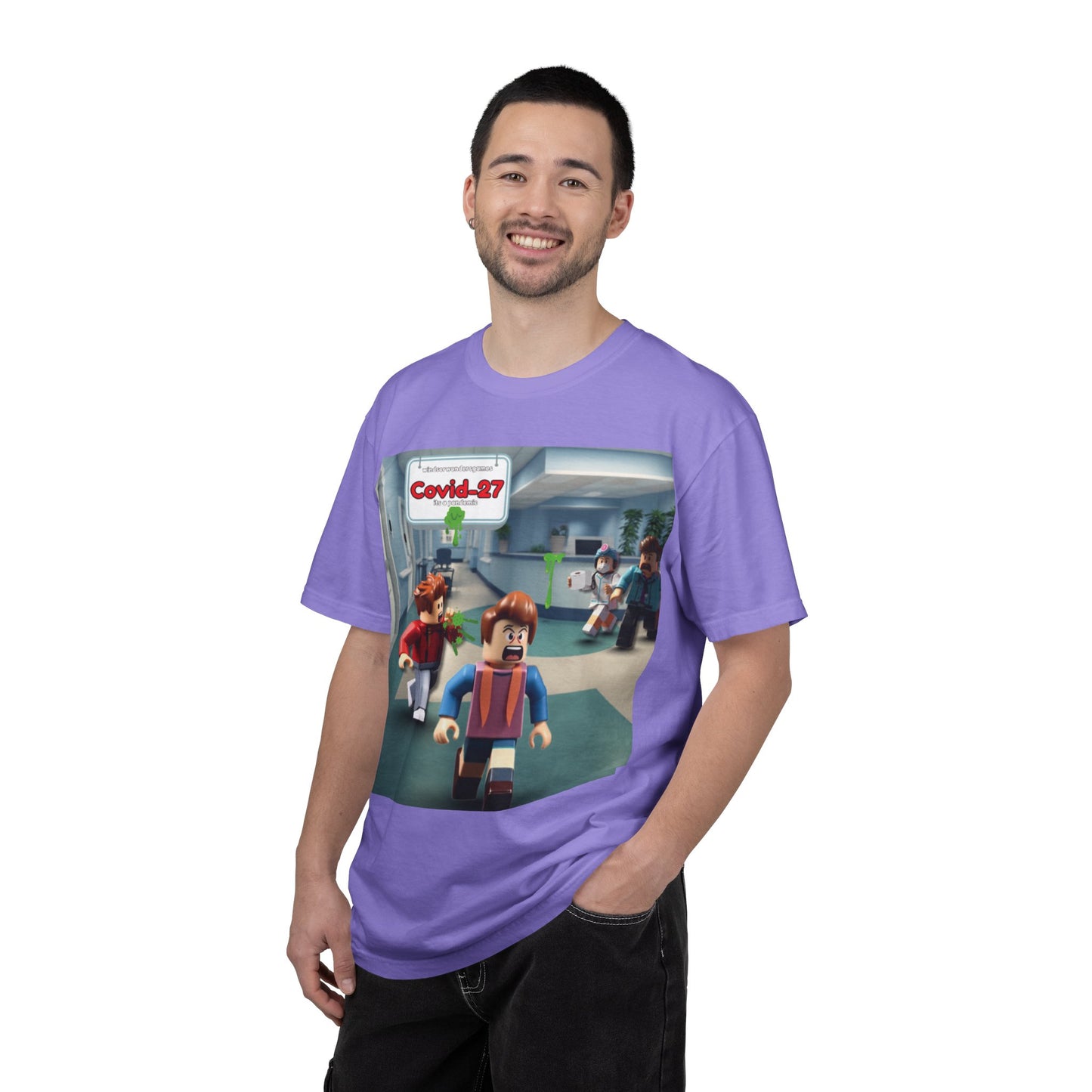 Covid-27 Pandemic Panic T-Shirt | Blocky Characters