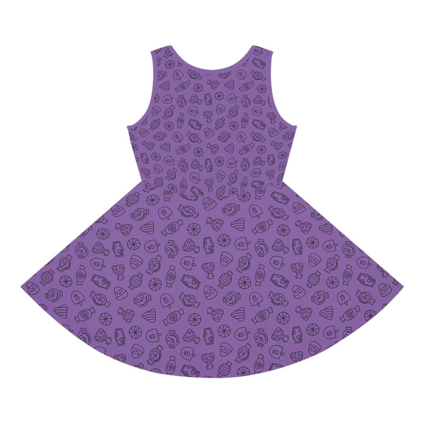 Light Purple Halloween Candy Girls' Sleeveless Sundress (AOP)