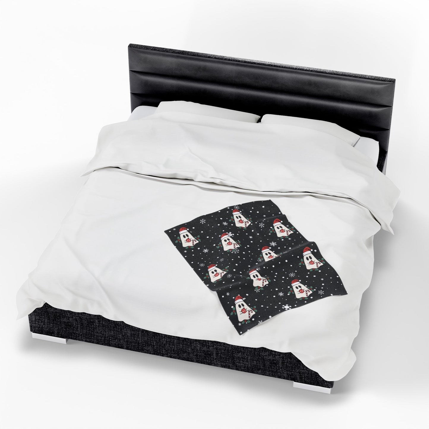 Festive Spirits Black Velveteen Plush Blanket
