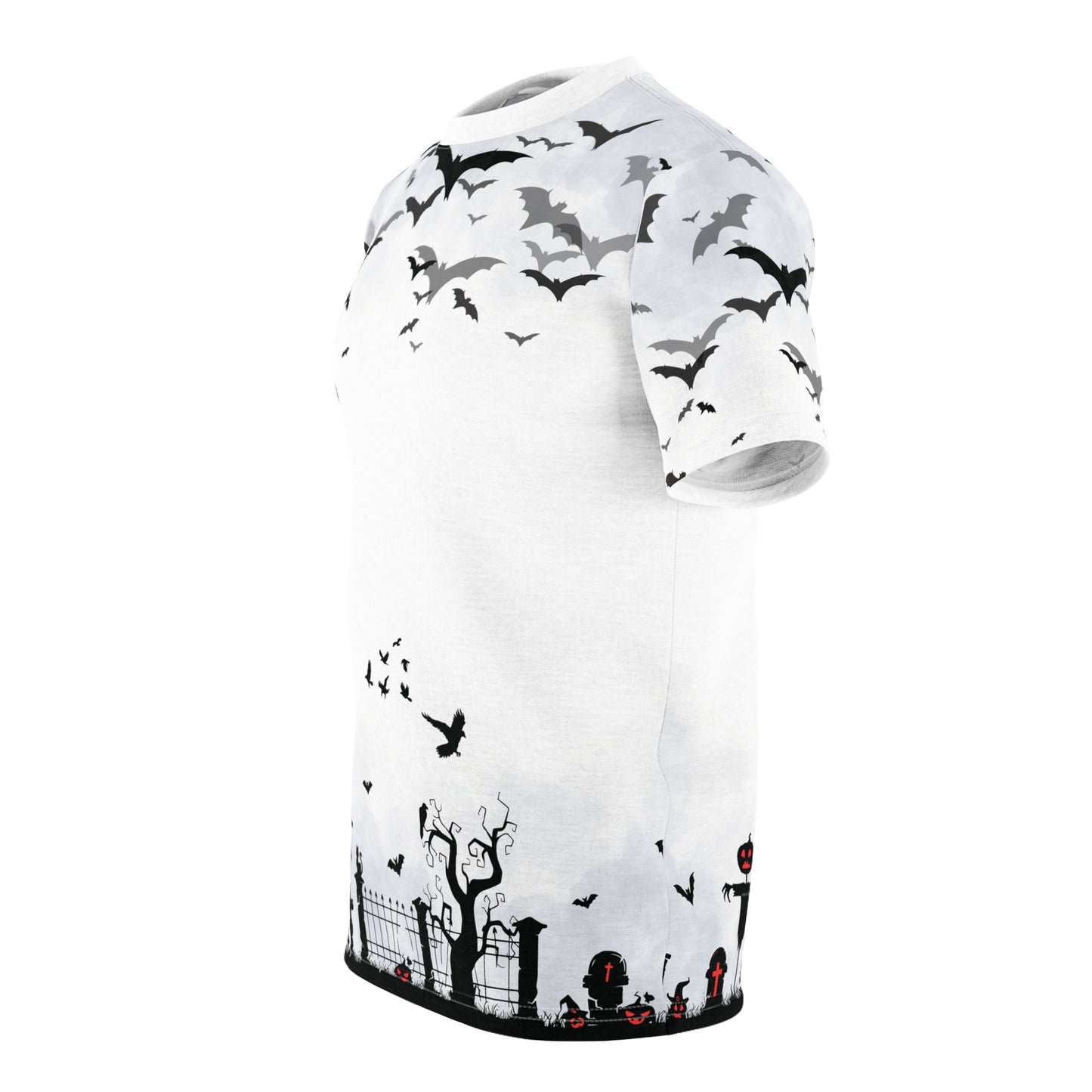 Windsor Wonders White Graveyard Bats Unisex Cut & Sew Tee (AOP)