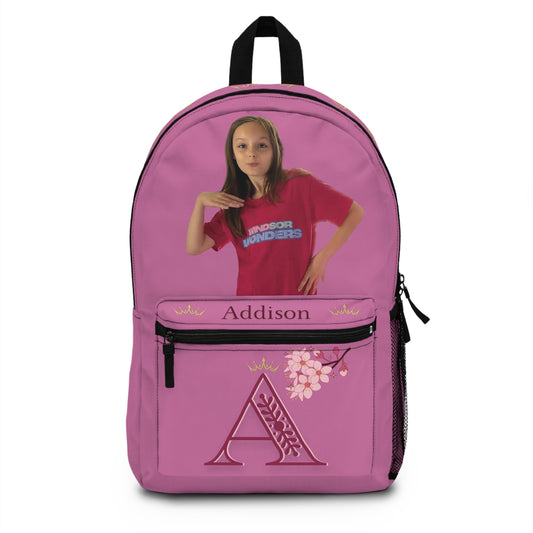 Personalized Addison Pink Backpack for Kids, Custom School Bag, Cute Child's Backpack, Trendy Kids Backpack, Unique Gift for Girls