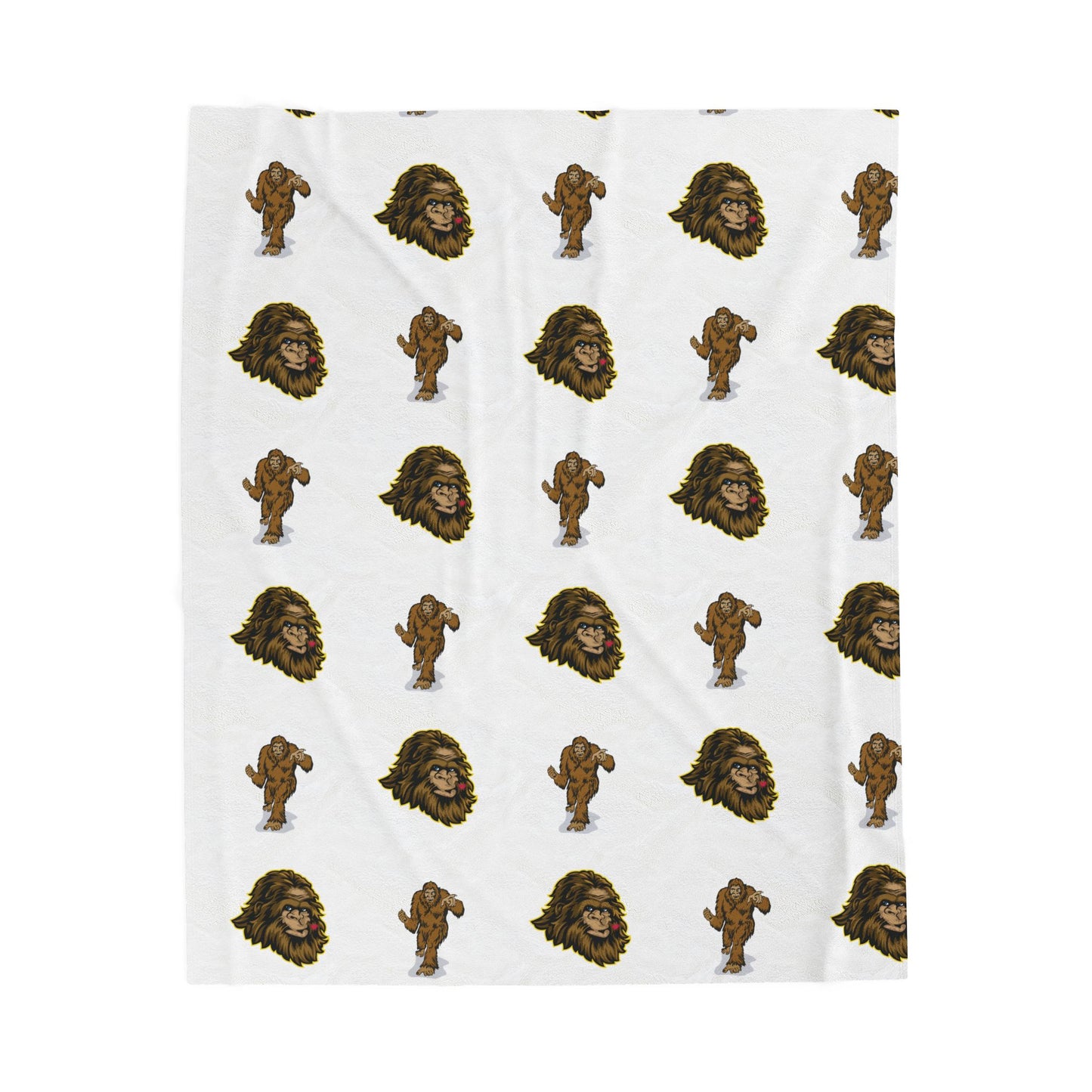 Cozy White Velveteen Plush Blanket with Playful Big Foot Prints, Soft Throw, Perfect for Lounging, Gifts, Home Decor